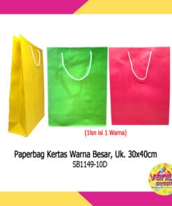 (12 Pcs) Paperbag Polos warna Uk L
