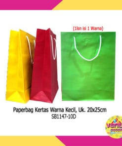 (12 Pcs) Paperbag Polos warna Uk S