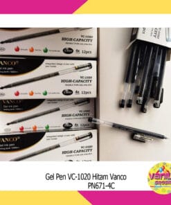 (12Pcs) Gel Pen Hitam Vanco
