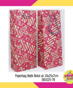 (12Pcs) Paperbag Batik Botol Uk 10x25x7Cm