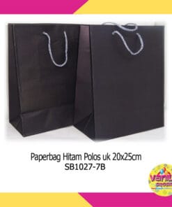 (12Pcs) Paperbag Polos Hitam Uk 20x25cm