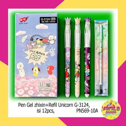 (12Pcs) Pulpen Zhixin, pulpen karakter, ballpoint zhixin, bulpen lucu fancy - Gambar 5