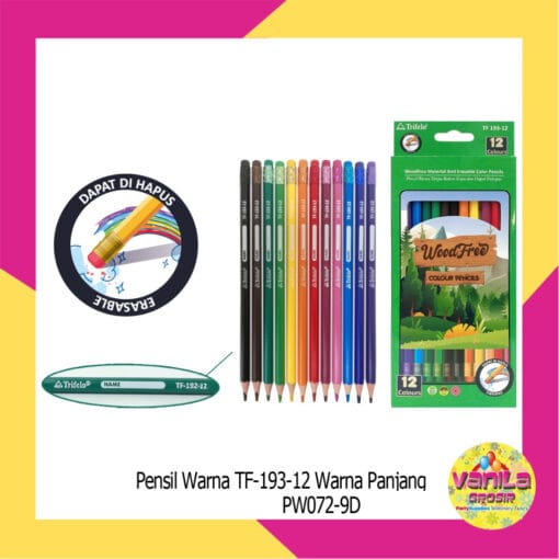 (12Warna) Pensil Warna Trifello Panjang