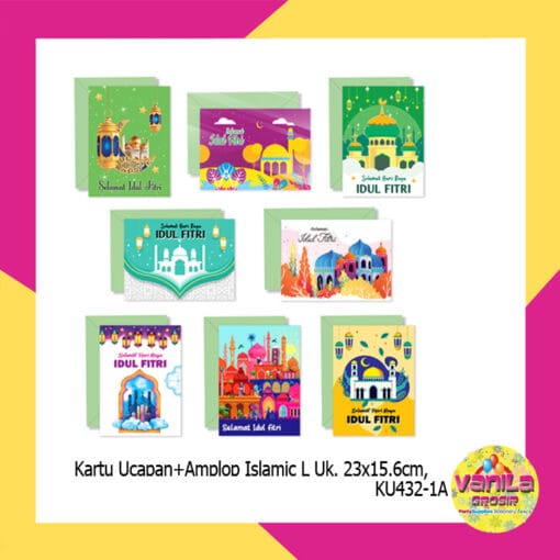 (1Ball Isi 24Pcs) Kartu Ucapan Idul Fitri Ukuran Besar