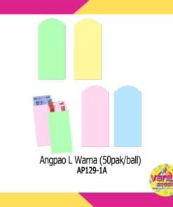 (1Ball Isi 50 Pak) Amplop Warna Uk L
