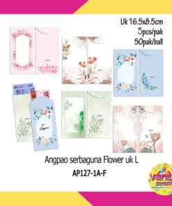 (1Ball Isi 50pak) Angpao Serbaguna Uk L Motif Flowers