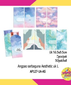 (1Ball isi 50pak) Angpao Serbaguna Uk L Motif Aesthetic