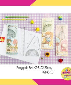(1Box Isi 40Set) Penggaris Set Motif Girl
