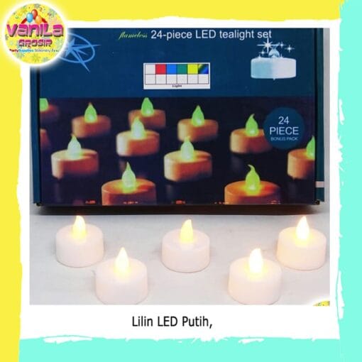 (1Box isi 24pcs) Lilin mini LED (Putih)
