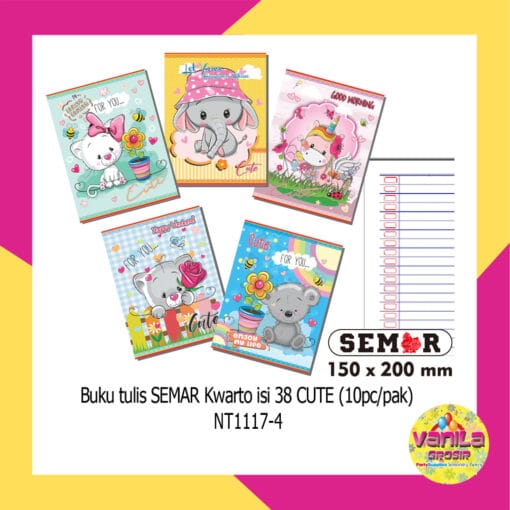 (1Buku Isi 38Lembar) Buku Tulis Semar Kwarto 150x200Mm