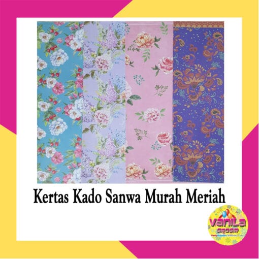 1Lembar Kertas Kado Sanwa Motif, kertas kado doff, bungkus kado ultah fancy, kertas kado ulangtahun - Gambar 7