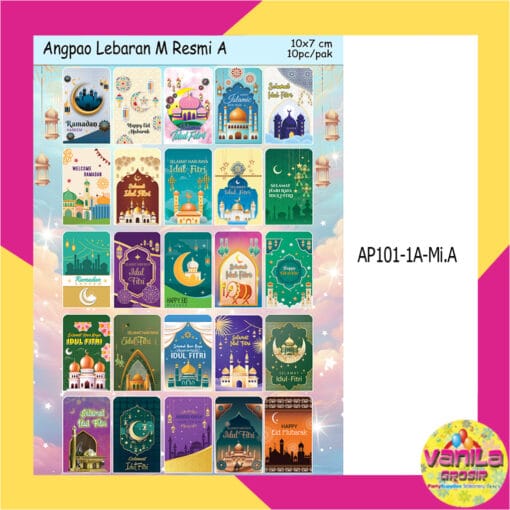 (1Pak Isi 10Pcs) Amplop Idul Fitri Motif RESMI Uk M