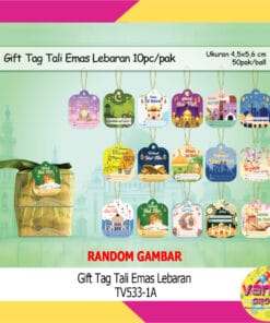 (1Pak Isi 10Pcs) Gift Tag Tali Emas Lebaran