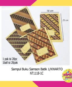 (1Pak Isi 20Lembar) Sampul Buku Batik Kwarto