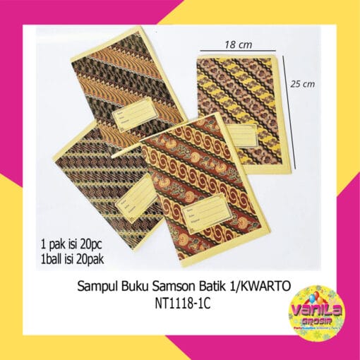 (1Pak Isi 20Lembar) Sampul Buku Batik Kwarto