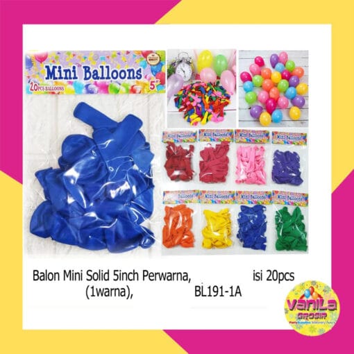 (1Pak Isi 20Pcs) Balon Mini Doff 5 Inch