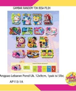 (1Pak Isi 5Pcs) Amplop Lebaran Idul Fitri Pond Karakter Cewek & Cowok
