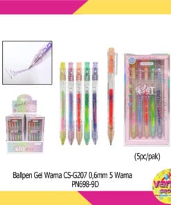 (1Pak Isi 5Warna) Ballpen Gel Warna
