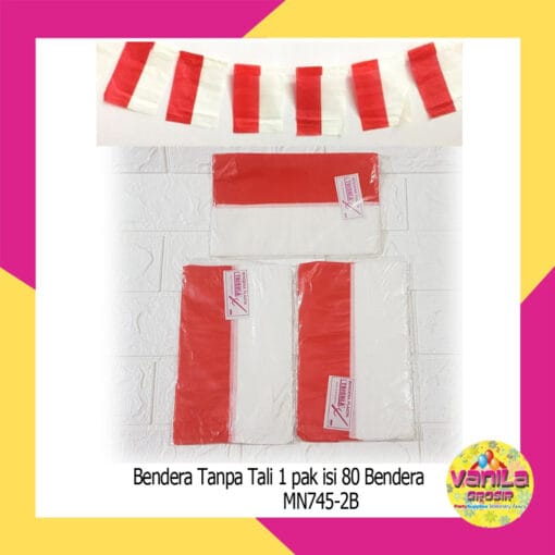 (1Pak Isi 80Pcs) Bendera Merah Putih Tanpa Tali