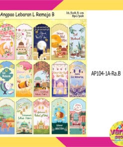 (1Pak Isi 8Pcs) Amplop Lebaran Idul Fitri Motif Remaja Uk L