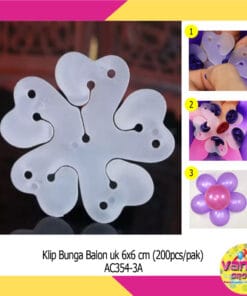 (1Pak isi 200pcs) Klip Bunga Balon Uk 6x6cm