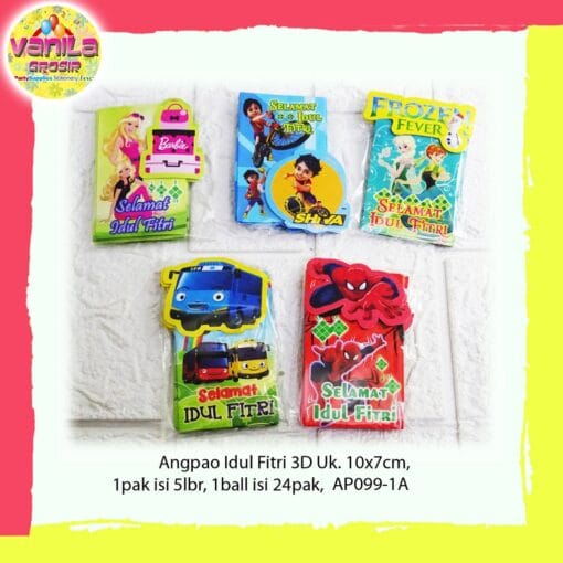 (1Pak isi 5Pcs) Amplop Lebaran Idul Fitri 3D