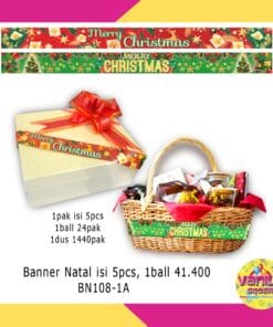 (1Pak isi 5Pcs) Pita Parcel natal