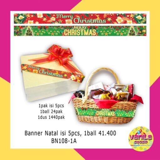 (1Pak isi 5Pcs) Pita Parcel natal