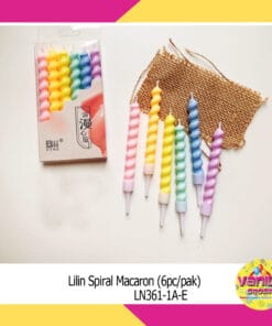 (1Pak isi 6Pcs) Lilin Ulir Macaron