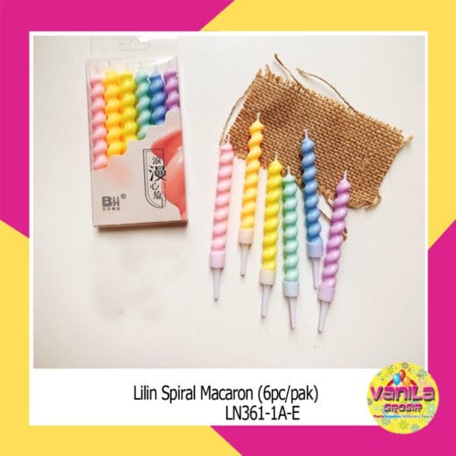(1Pak isi 6Pcs) Lilin Ulir Macaron