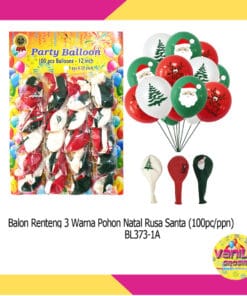 (1Papan Isi 100Pcs) Balon Renteng Natal pohon Rusa Santa