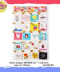 (1Papan isi 160Pcs) Kartu Ucapan motif Cute