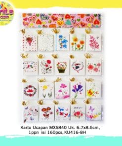 (1Papan isi 160Pcs) Kartu ucapan Flower Kecil
