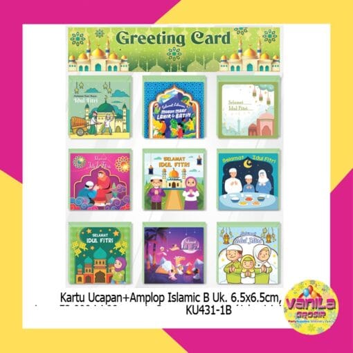 (1Papan isi 90 Pcs) Kartu Ucapan Idul fitri Seri B
