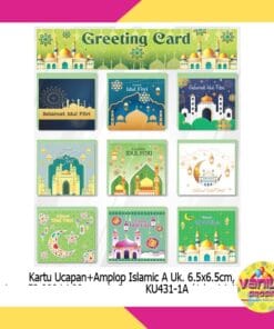 (1Papan isi 90 Pcs) Kartu ucapan idul fitri Seri A