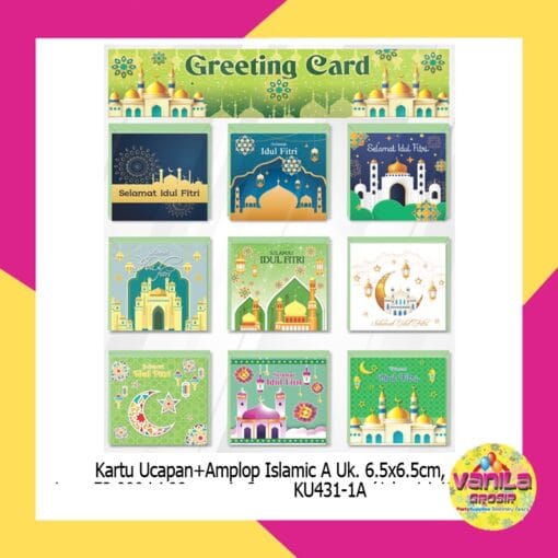 (1Papan isi 90 Pcs) Kartu ucapan idul fitri Seri A