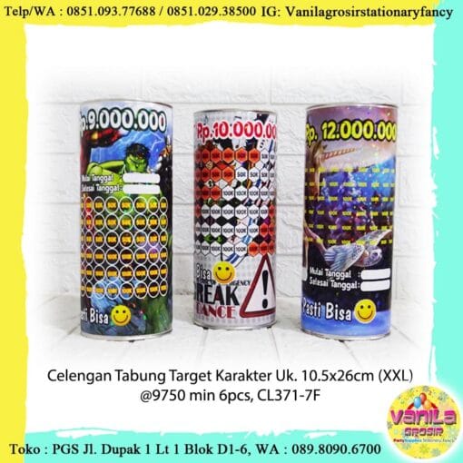 celengan kaleng target karakter