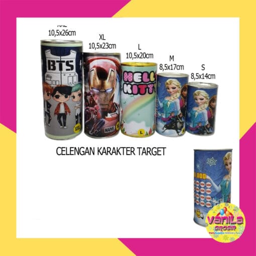 (1Pcs) Celengan Target Ukuran XXL Karakter