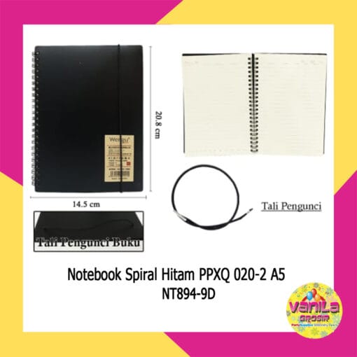 (1Pcs) Notebook Spiral Hitam
