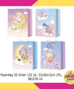 (1Pcs) Paperbag Glitter Motif Lucu (M)