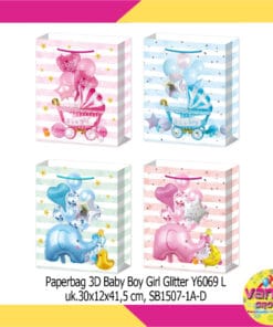 (1Pcs) Paperbag Motif 3D Uk 30x12x41