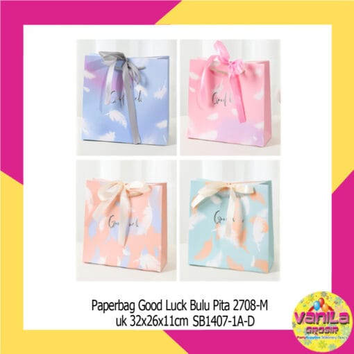 (1Pcs) Paperbag Motif Uk 26x10x32cm, paperbag gold print, paperbag ulang tahun, paperbag gradasi, tas kado hampers - Gambar 7