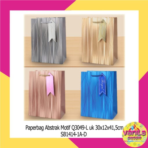 (1Pcs) Paperbag Motif Uk 26x10x32cm, paperbag gold print, paperbag ulang tahun, paperbag gradasi, tas kado hampers - Gambar 8