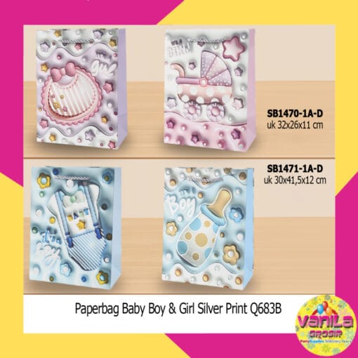 (1Pcs) Paperbag Motif Uk 30x12x41,5cm, paperbag hampers, tas kado, tas ulang tahun - Gambar 7