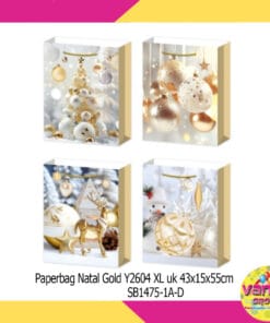 (1Pcs) Paperbag Natal Gold Y2604 XL uk 43x15x55cm