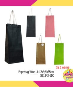 (1Pcs) Paperbag Warna Vertikal Uk 12x9x35Cm