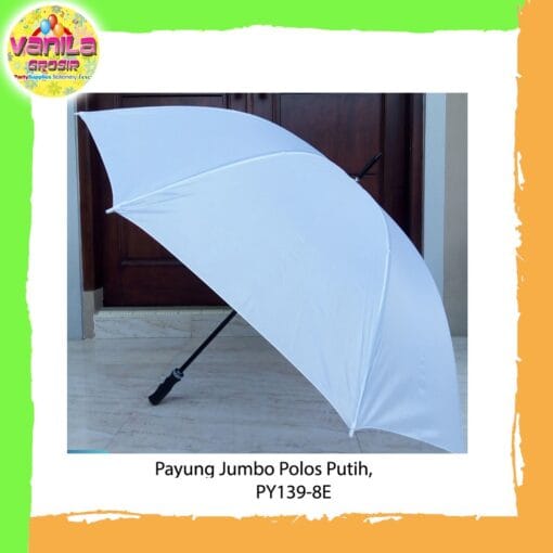 (1Pcs) Payung JUMBO Putih Polos 8 Jari