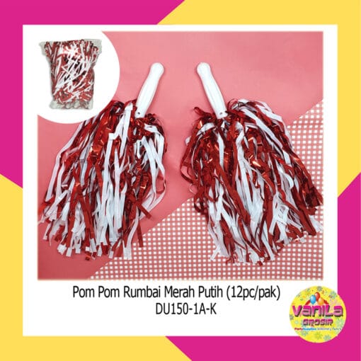 (1Pcs) Pompom Rumbai Merah Putih