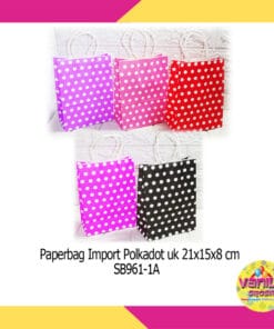 (1Pcs) Shopping bag kertas motif Polkadot