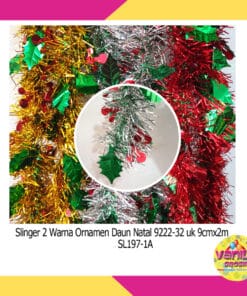 (1Pcs) Slinger 2warna Ornamen Daun Natal